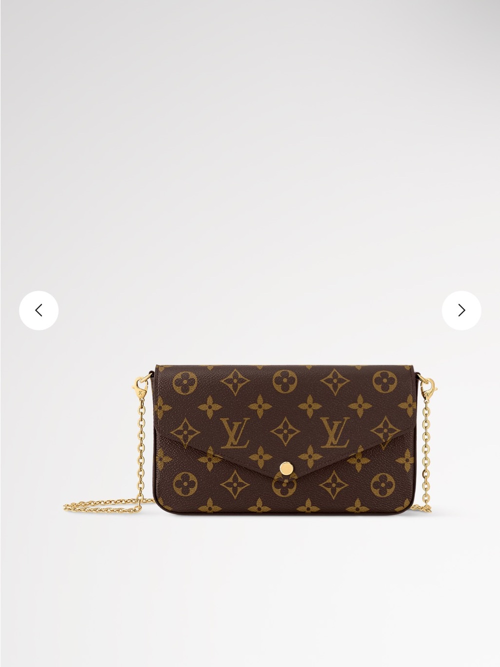 AUTHENTIC Louis Vuitton Monogram Crossbody Bag in Brown with Gold Chain - COA